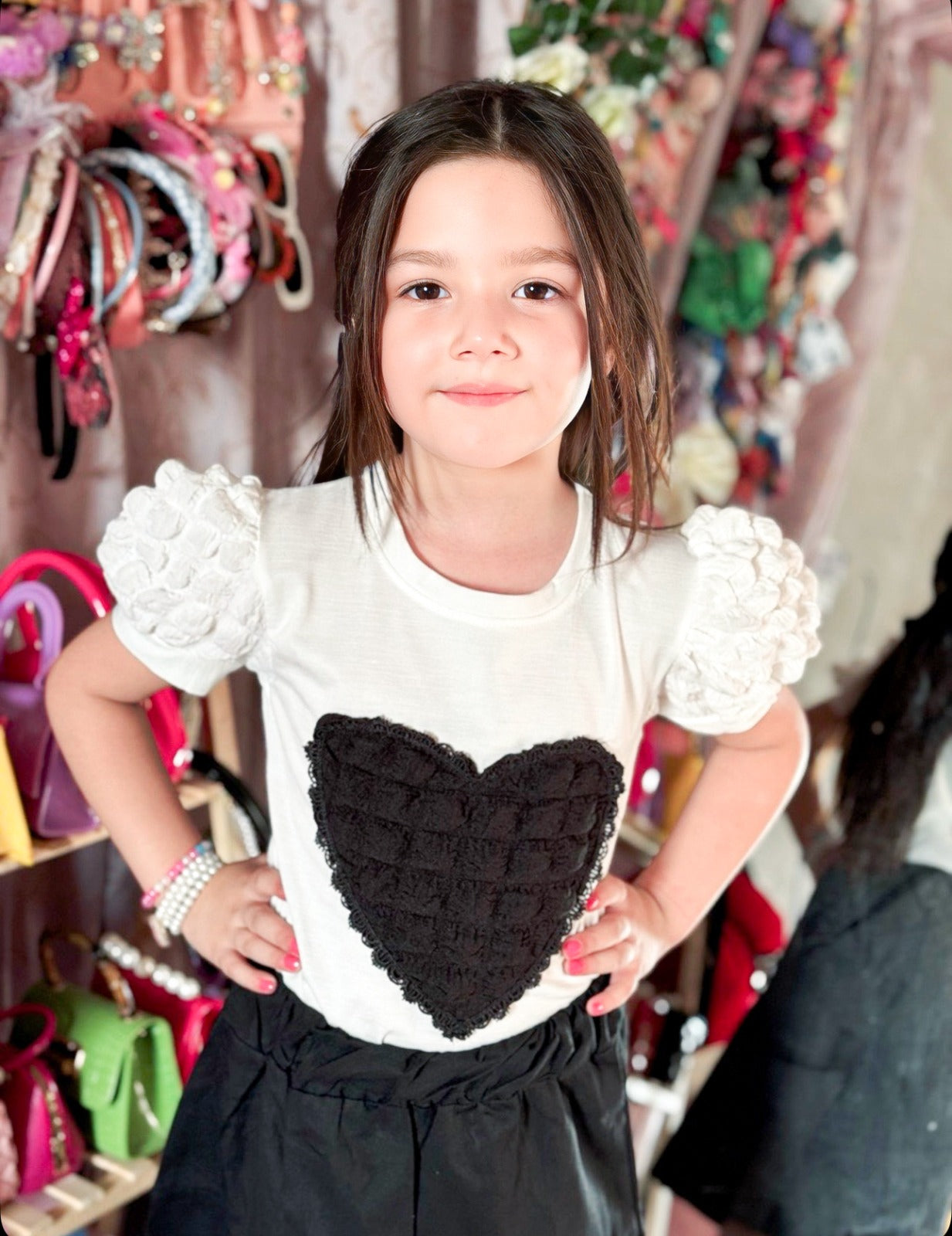 Bubble Heart Black/White